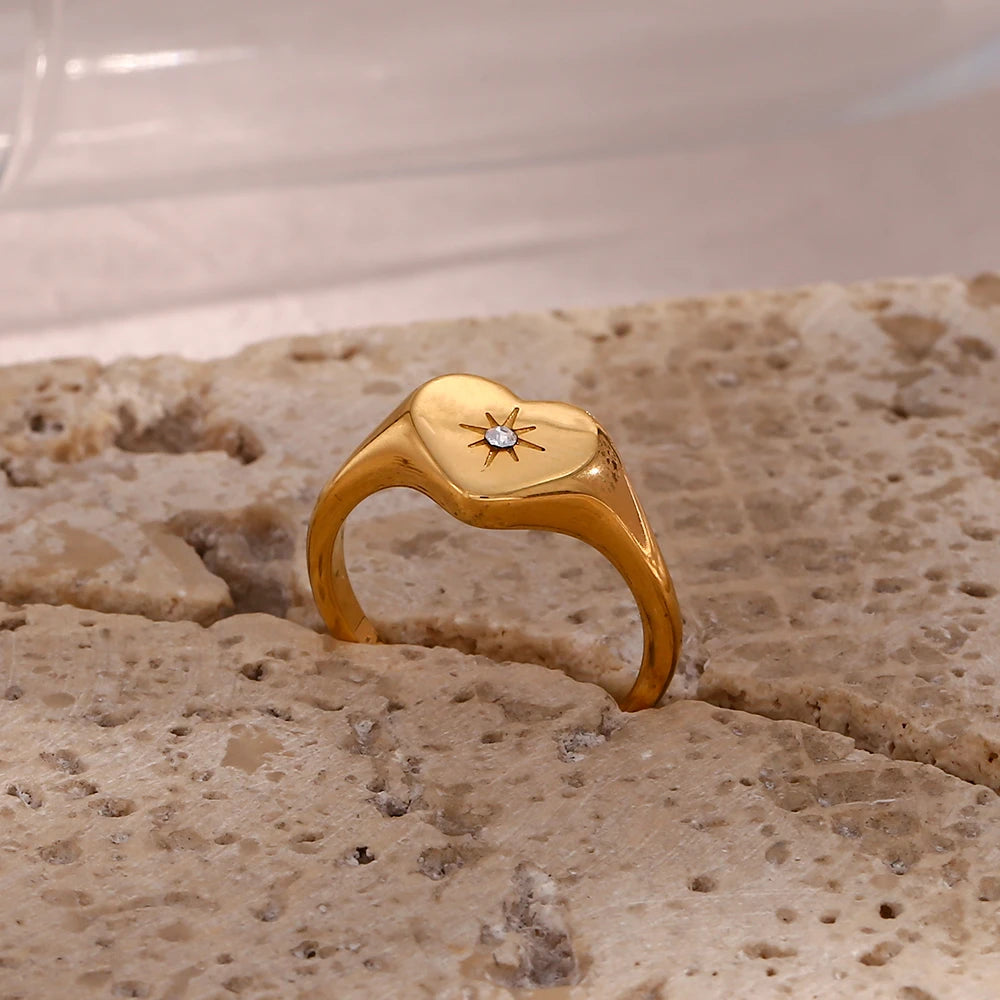 Guiding Star Heart Ring