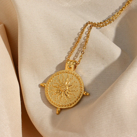 Solstice Compass Pendant Necklace