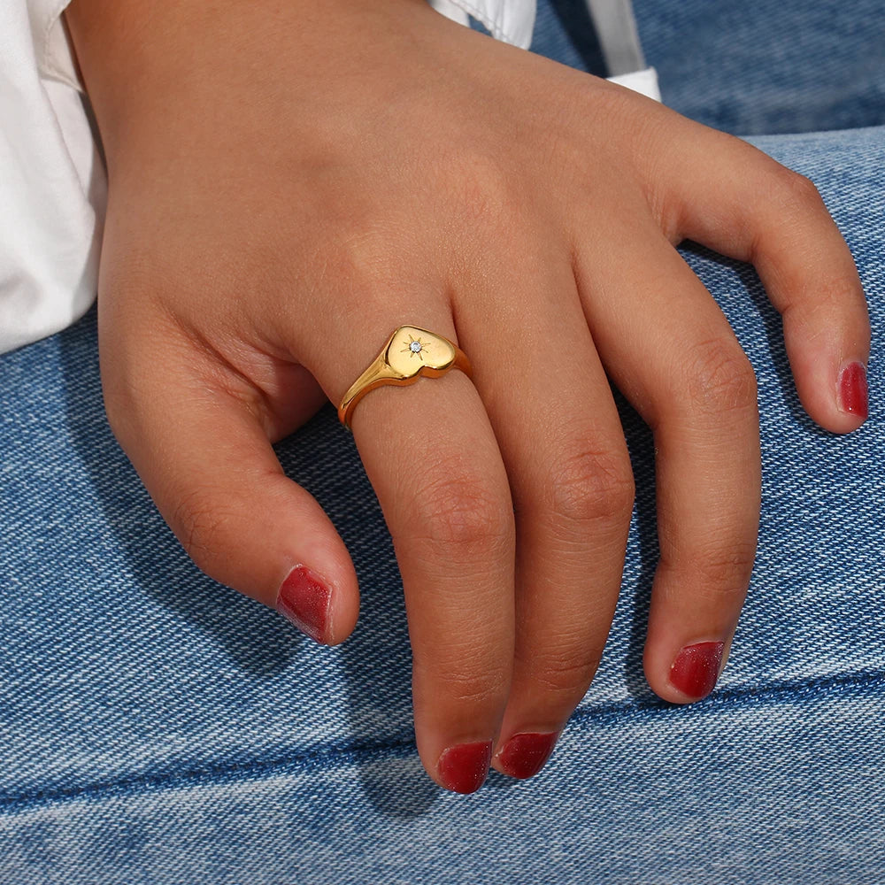 Guiding Star Heart Ring